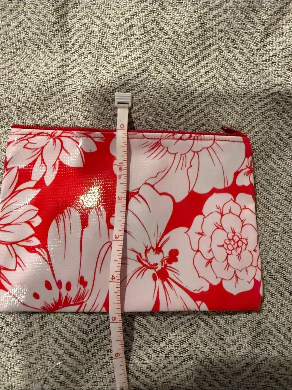 Red and White Floral Pouch Set - Women Accessories
